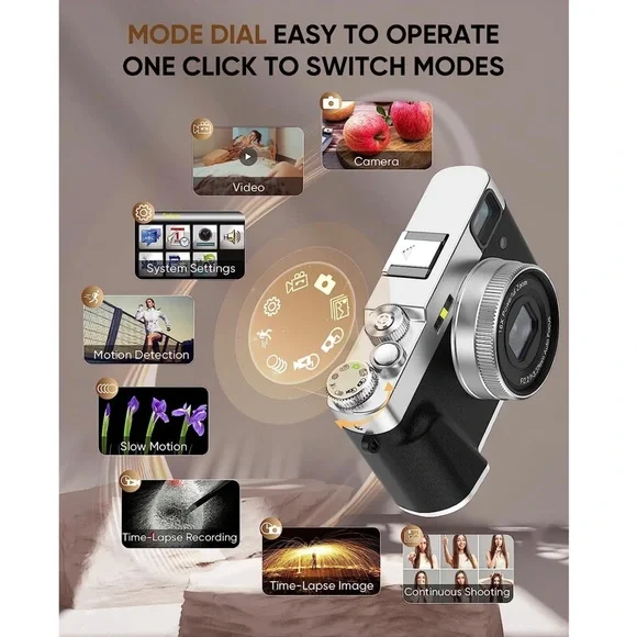 🆕 Portable 4K auto focus digital camera